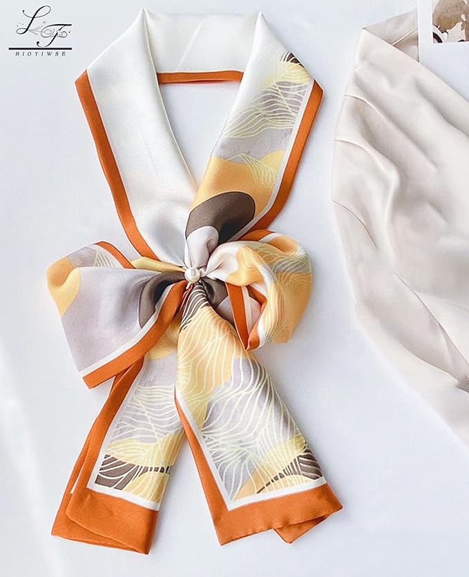 Head Scarf Hair Neck Scarves For Women Purse Bag Scarfs For Handbags Silky Long Thin Satin Headscarf Fashion