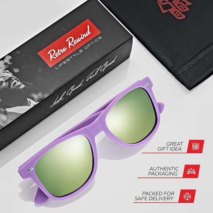 Retro Rewind Polarized Sunglasses for Men and Women - UV Protection Classic Sun Glasses