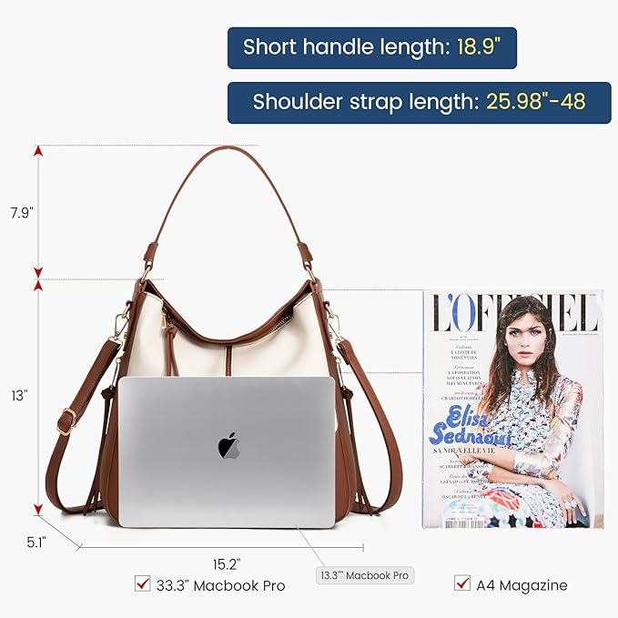 Realer Hobo Crossbody Bags for Women Designer Faux Leather Hobo Handbags Retro Large Size Shoulder Bag Bucket Purse