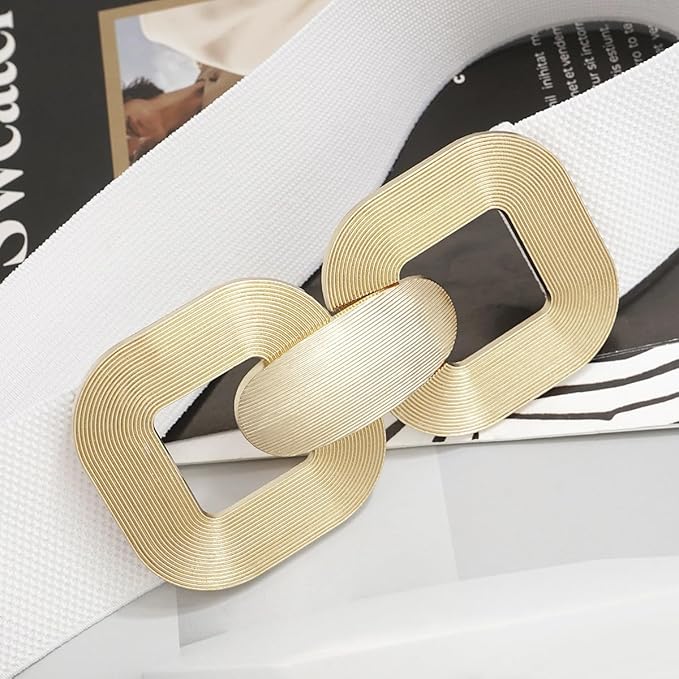 Glamorstar Women Wide Stretchy Belts Elastic Waist Belts for Dresses