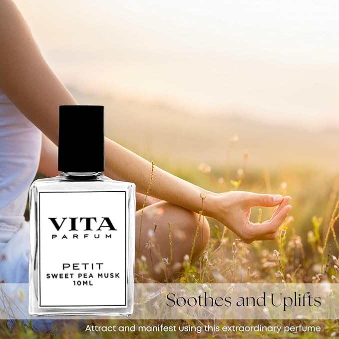 Vita Parfum Sweet Pea Perfume Oil, Mini Roll On Parfum for Women, Baby Perfume for Girls and Boys, Vegan Cruelty Free Perfume in Petit Sweet Pea Musk Scent, 10ml