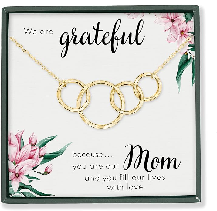 HOPE LOVE SHINE Mom Gift from Daughter - Sentimental, Meaningful Mother and Daughter Necklace, Jewelry, 14k Gold Plated Sterling Silver