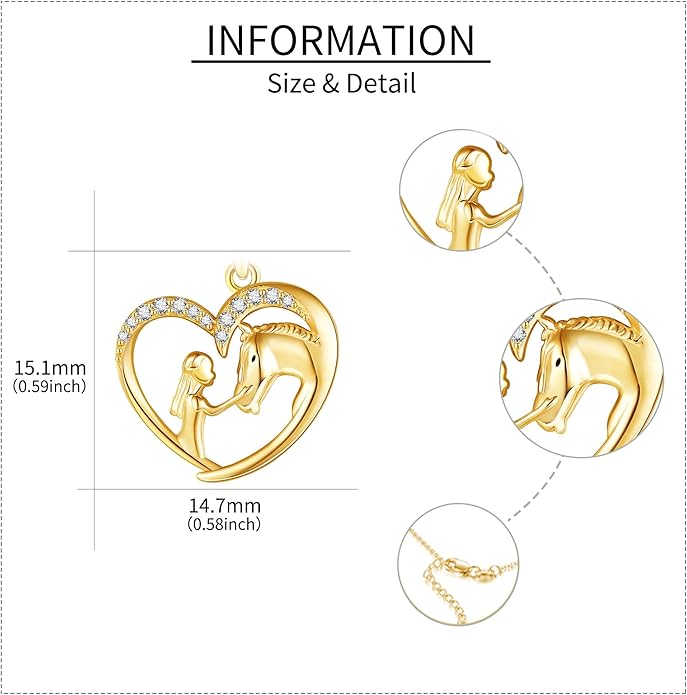ELFRONT Mothers Day Gifts 14k Real Gold Dainty Necklace, Solid Gold Delicate Pendant For Women Mom Lover
