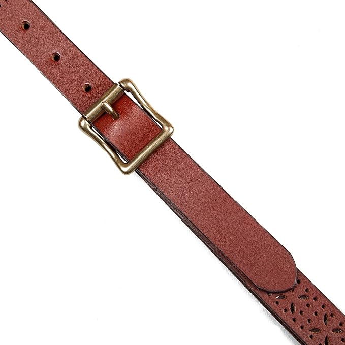 Eddie Bauer Women's Casual Leather Belts with Durable Metal Buckle