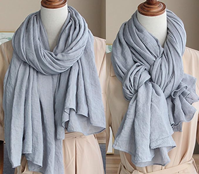 woogwin Women's Cotton Scarves Lady Light Soft Fashion Solid Scarf Wrap Shawl