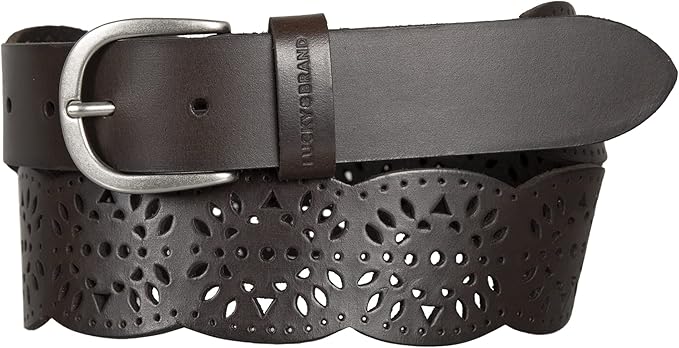 Lucky Brand Women's Embroidered Leather Belt | Stylish | Classic | Western-Inspired | American Heritage | Jean | Pant