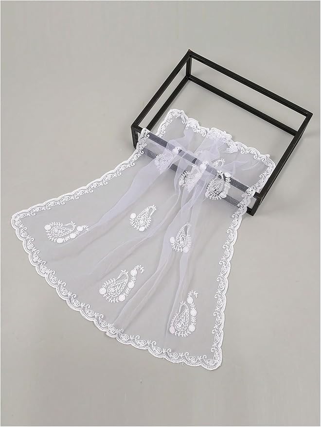Floerns Women's Flower Embroidery Hair Scarf Headband Sheer Lace Hair Bandana