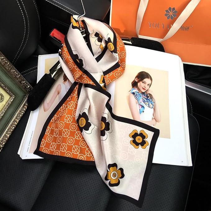 100% Mulberry Silk Ribbon Scarf for Hair Beach Head Wraps for Women Handbag accessories Necktie