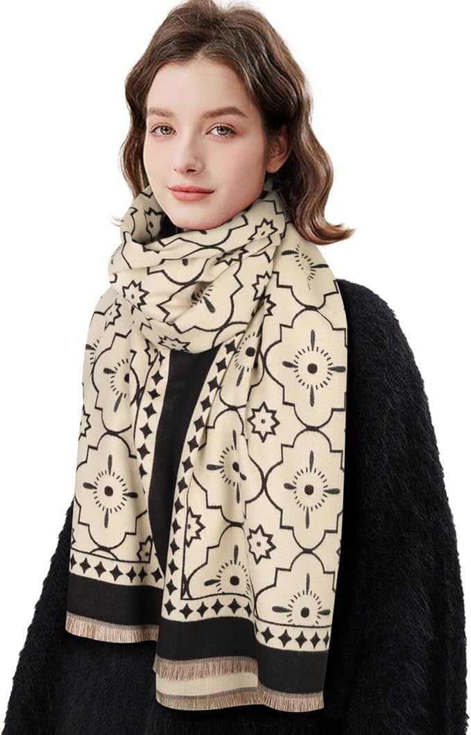 EXTREE Scarfs for Women Pashmina Silky Shawl Wrap for Evening Dressing Blanket Open Front Poncho Cape