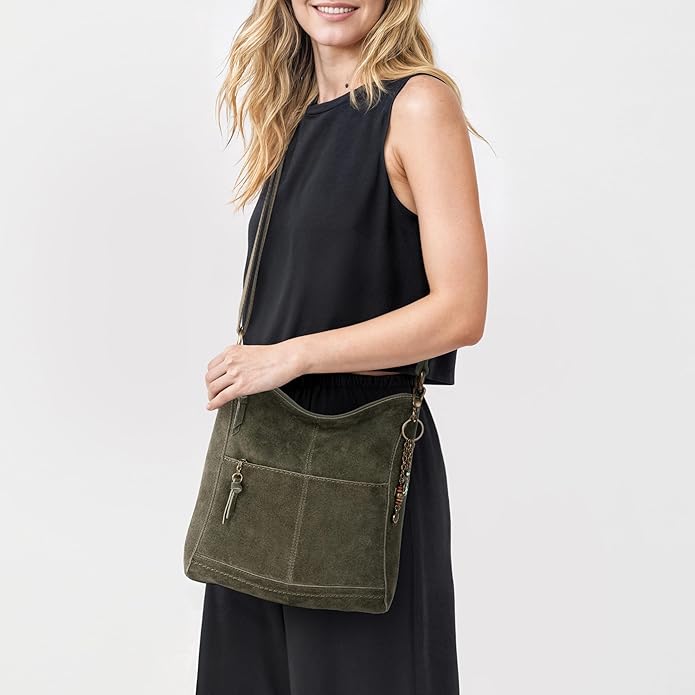 The Sak Lucia Crossbody Bag in Leather, Convertible Purse with Adjustable Strap