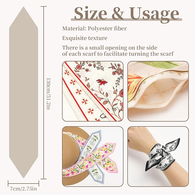1 Pack Purse Scarf Handbags Skinny Twill Hair Scarves Narrow Neck Scarf Band Women Fashion Accessories Bag Charms