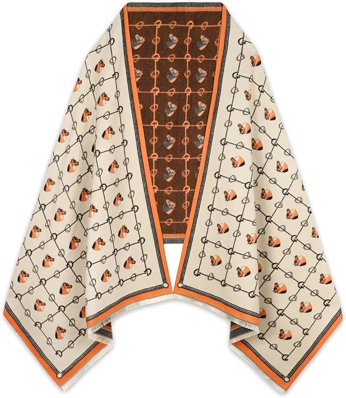 EXTREE Scarfs for Women Pashmina Silky Shawl Wrap for Evening Dressing Blanket Open Front Poncho Cape