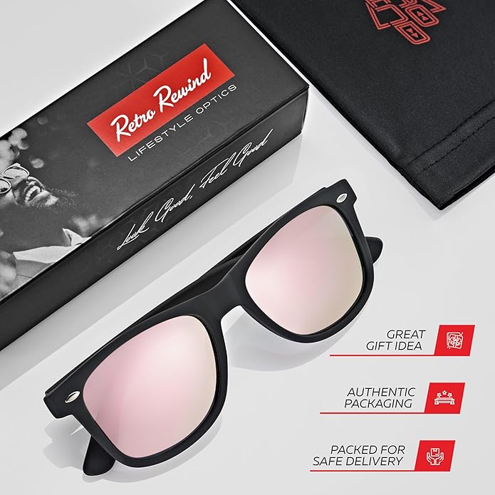 Retro Rewind Polarized Sunglasses for Men and Women - UV Protection Classic Sun Glasses