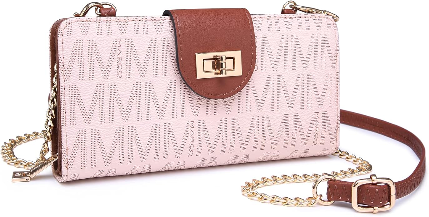 MKP COLLECTION Women Small Crossbody Shoulder Bag Zip Wallet Purse Handbags Clutch Credit Card Holder with Chain Strap