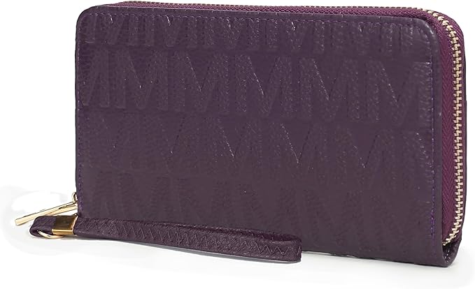 MKF Collection Wristlet Wallet for Women, Small Vegan Leather Credit Card Holder with Zipper Coin Pocket Wallet Purse Handbag By Mia K