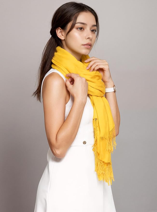 Achillea Soft Silky Pashmina Scarf for Women – Shawl Wrap for Evening Dresses, Bridesmaids, Weddings & Everyday Wear