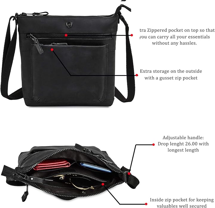 Real Leather Purse for Women Crossbody Bag Travel Shoulder Handbag Small Vintage Pocketbook | Real Leather, Travel, Shoulder, Small, Vintage