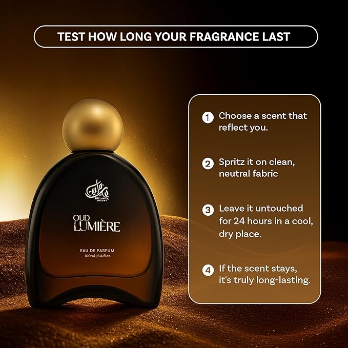Bella Vita Luxury OUD LUMIÈRE Unisex Fragrance | EDP Perfume for Men and Women | Wood Top Note | 100 ml pack | 3.4 Fl. Oz. | Woody and Amber notes | Gift for Men and Women | Eau de Parfum