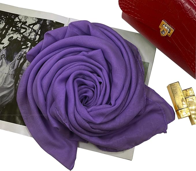woogwin Women's Cotton Scarves Lady Light Soft Fashion Solid Scarf Wrap Shawl