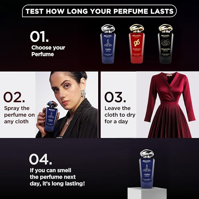 BELLAVITA Luxury Mood Collection ALPHA Perfume for Women 100ml | Pheromone Inspired Technology Long Lasting Fragrance | Notes of Floral, Jasmine and Citrus | Gourmet, Spicy Premium Fragrance