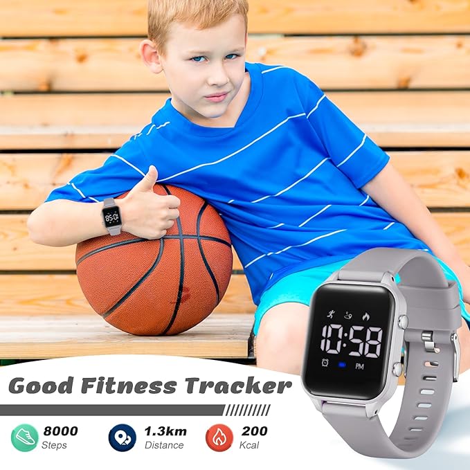 L LAVAREDO Kids Digital Watches for Boys Girls,Waterproof Sport Watch with Pedometer Stopwatch Vibration Alarm for Ages 5-13,No App Fitness Tracker Watch for Kids Teens Birthday Christmas Gifts