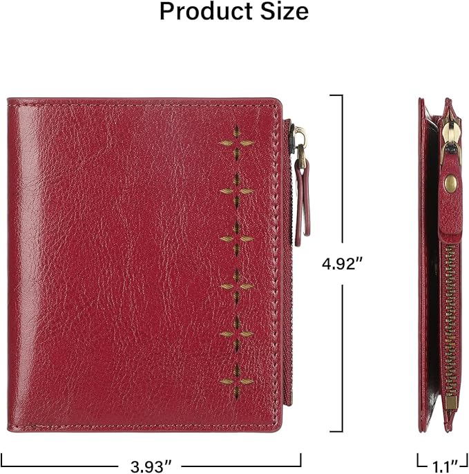 Lavemi Ultra Thin Small Compact Leather Womens Girls Wallets RFID Blocking Credit Card Holder for Women