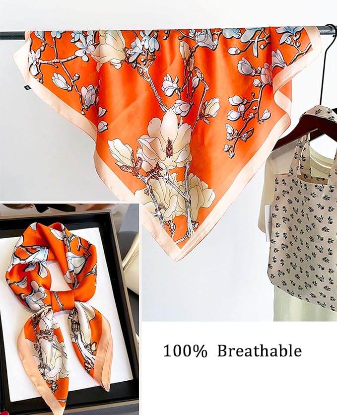 Dailyacc Hair Bandanas Scarf For Women Lightweight Fashion Neck Silk Satin Head Scarves For Sleeping Handbags Scarf