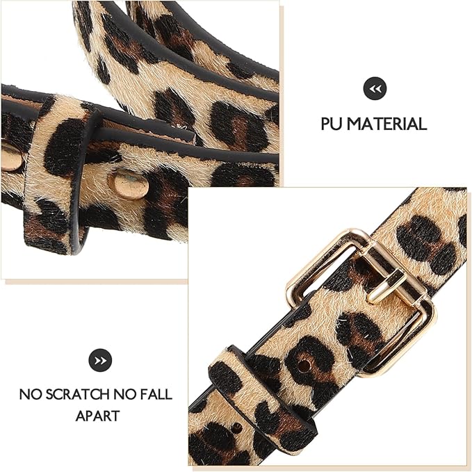 Leopard Belts for Jeans Pants Dress, Genuine Leather Belts, Vintage Chic Waist Belts for Women Men