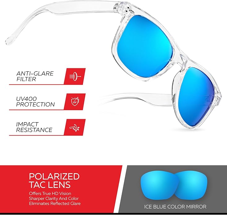 Retro Rewind Polarized Sunglasses for Men and Women - UV Protection Classic Sun Glasses