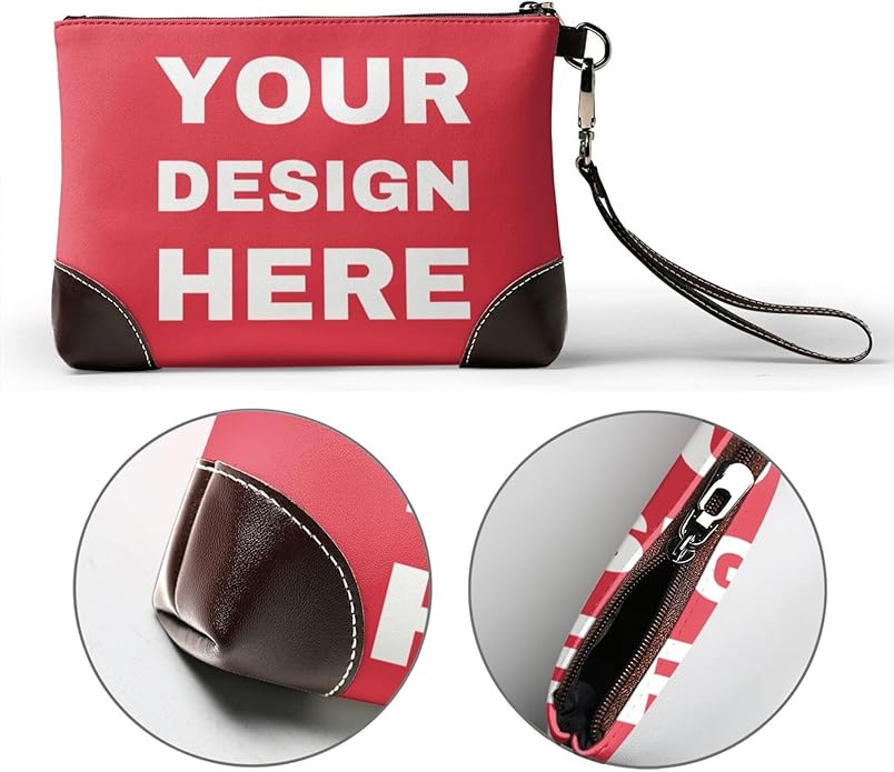 Custom Leather Wristlet Personalized Wallets For Women Men Wristlet Handbags Customized Clutch Purses For Women