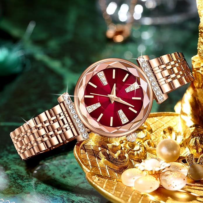 Fashion Watches for Women Rose Gold Stainless Steel Mesh Band Watch Elegant Ladies Gifts Waterproof Wrist Watch
