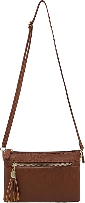 Solene Women's Lightweight Multi Compartment Wristlet Clutch Wallet Crossbody Bag