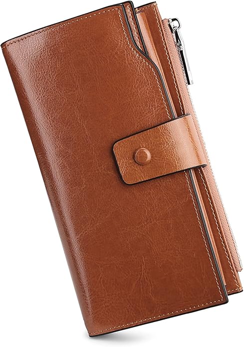 YALUXE Women's Genuine Leather Wallet RFID Blocking Multi Card Holder with Cell Phone Pocket Mothers Day Gifts
