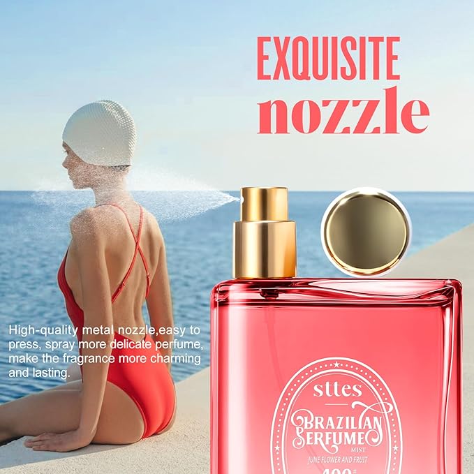 Sttes Perfume 400# – June Flower Fruit – Eau de Parfum, 2 Bottles Total 6.8 fl oz – Long-Lasting Floral Fruity Gourmet Fragrance for Women and Men