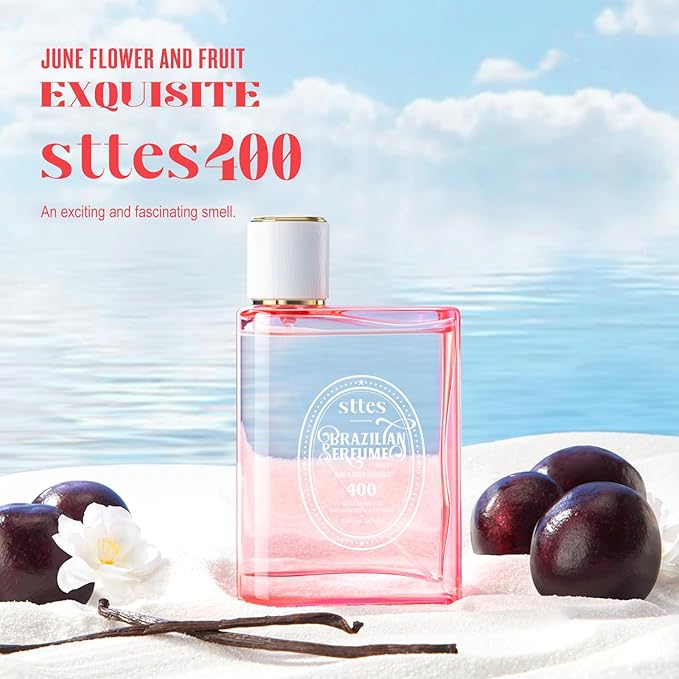 Sttes Perfume 400# – June Flower Fruit – Eau de Parfum, 2 Bottles Total 6.8 fl oz – Long-Lasting Floral Fruity Gourmet Fragrance for Women and Men