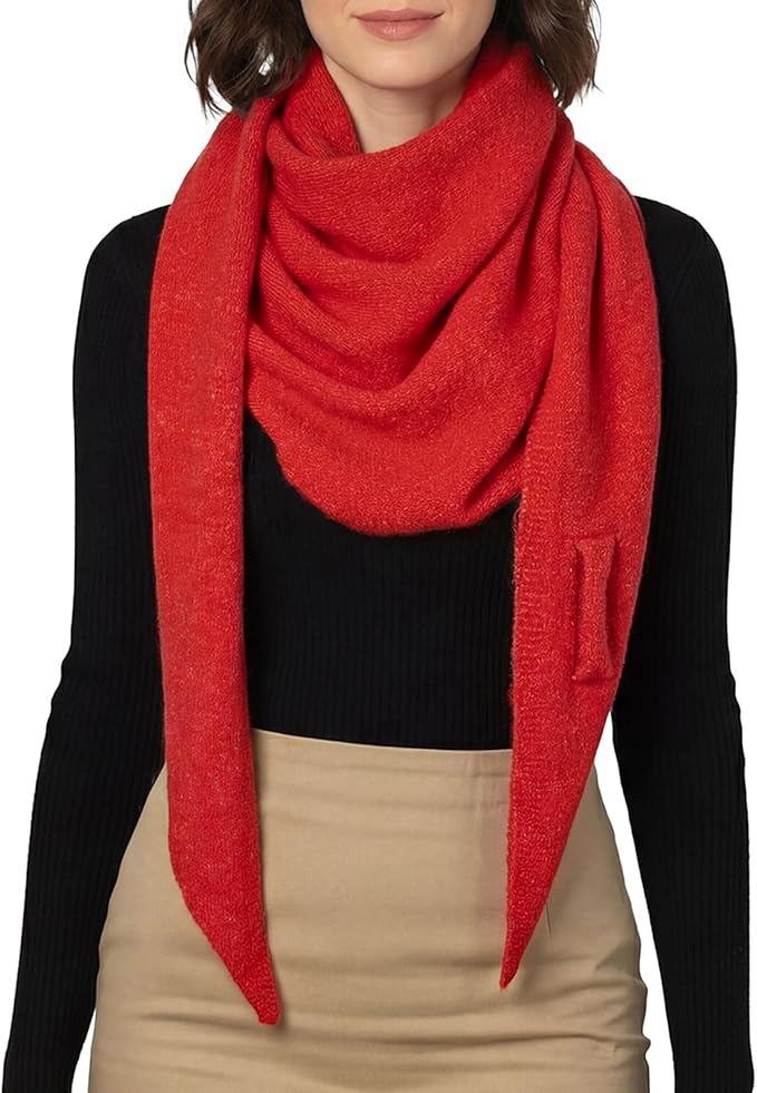 RIIQIICHY Shawl Wrap Women Pashmina Triangle Cape Knit Sweater Scarf for Fall Winter Fashion Accessory