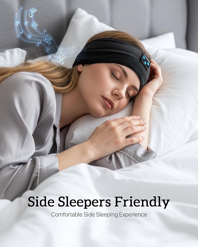 Perytong Sleep Headphones Bluetooth 5.4 Headband, Wireless Sleep Headband Headphones for Side Sleepers, Ultra-Thin Stereo Speakers & Extended Battery Life, Sports Headband Earphones for Sleeping