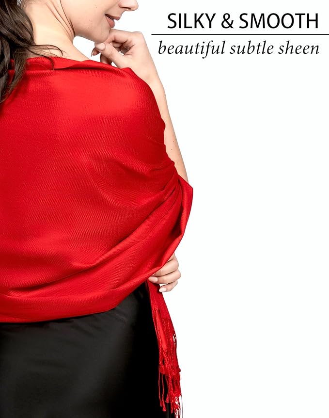 Achillea Soft Silky Pashmina Scarf for Women – Shawl Wrap for Evening Dresses, Bridesmaids, Weddings & Everyday Wear