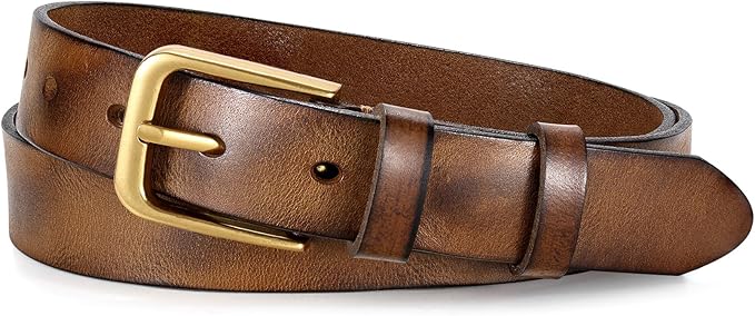 JASGOOD Women Belt Genuine leather Belt with Vintage Metal Buckle,Ladies Full Grain Leather Belt for Jeans Pants