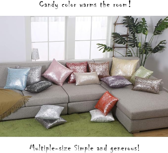 Xinrjojo Pack of 2, Throw Pillow Covers Cases for Couch Sofa Home Decor,Vintage Shining & Starry 22 X 22 Inches(Silver- Light Pink)