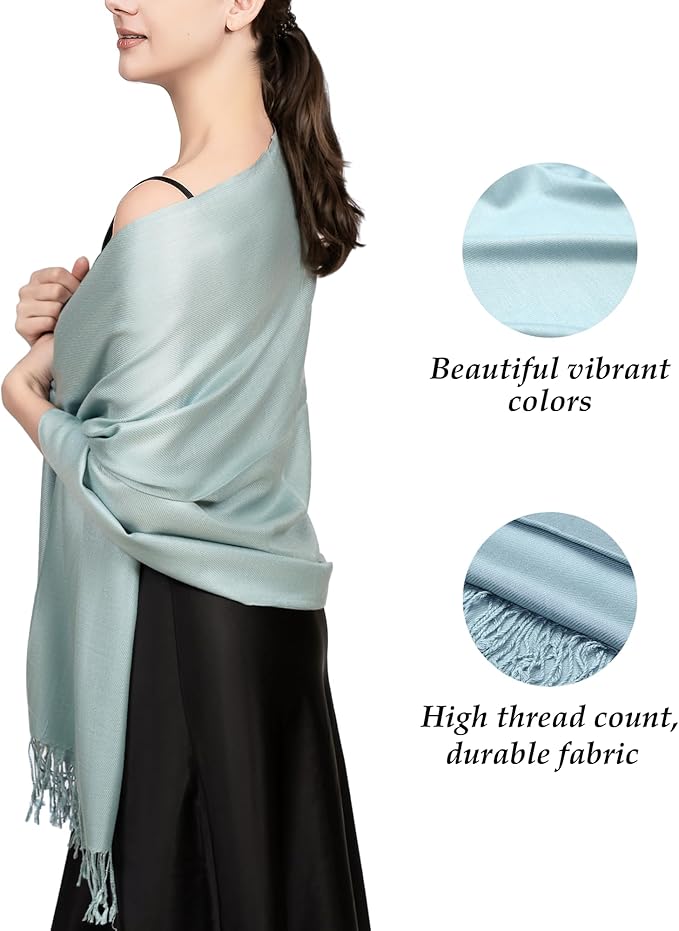 Achillea Soft Silky Pashmina Scarf for Women – Shawl Wrap for Evening Dresses, Bridesmaids, Weddings & Everyday Wear