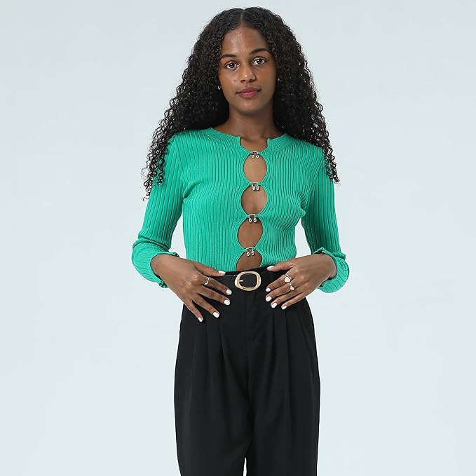 Earnda Leather Belts for Women Casual Fashion Waist Belt with Liquid Shapes Gold Buckle for Jeans Pants Dresses