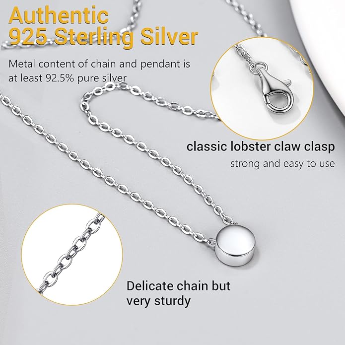 PROSILVER 925 Sterling Silver Necklace for Women | Dainty Delicate Adjustable Choker with Heart/Star/Moon/Vertical Bar Pendant, Hypoallergenic Tarnish Resistant Everyday Jewelry Gift for Her