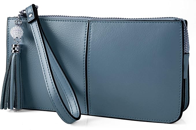 befen Genuine Leather Wristlet Clutch for Women Ultra-Slim Ladies Credit Card Holder Wallet Purses with RFID Protection