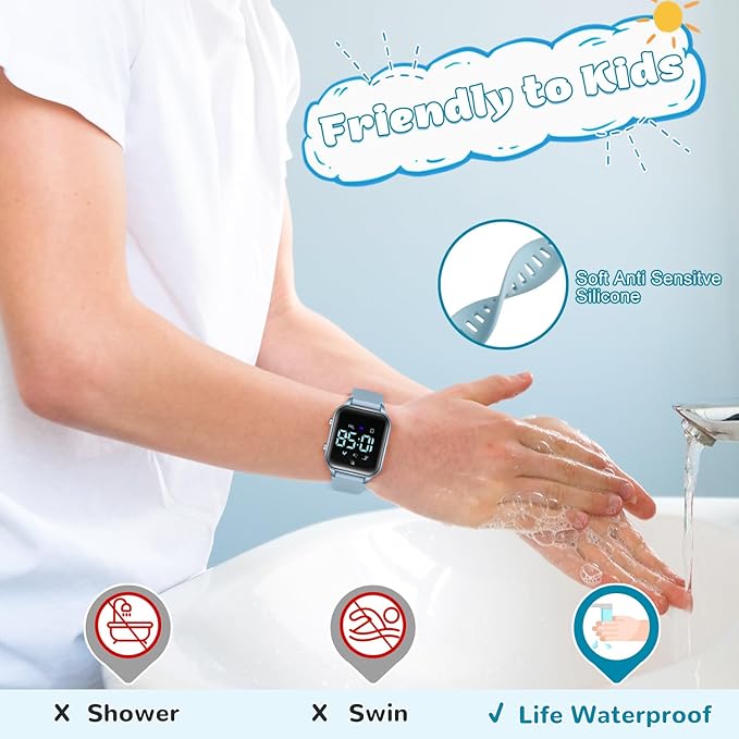 L LAVAREDO Kids Digital Watches for Boys Girls,Waterproof Sport Watch with Pedometer Stopwatch Vibration Alarm for Ages 5-13,No App Fitness Tracker Watch for Kids Teens Birthday Christmas Gifts