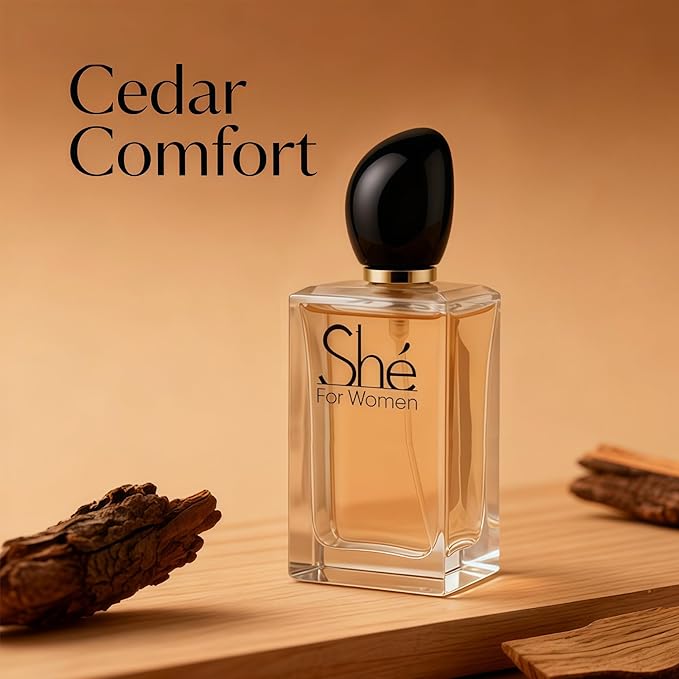 She, Perfume for Women, Long Lasting EDP, Feminine Scent, Delicate Fragrances for Women, Day to Night Wear, 3.4 Fl Oz