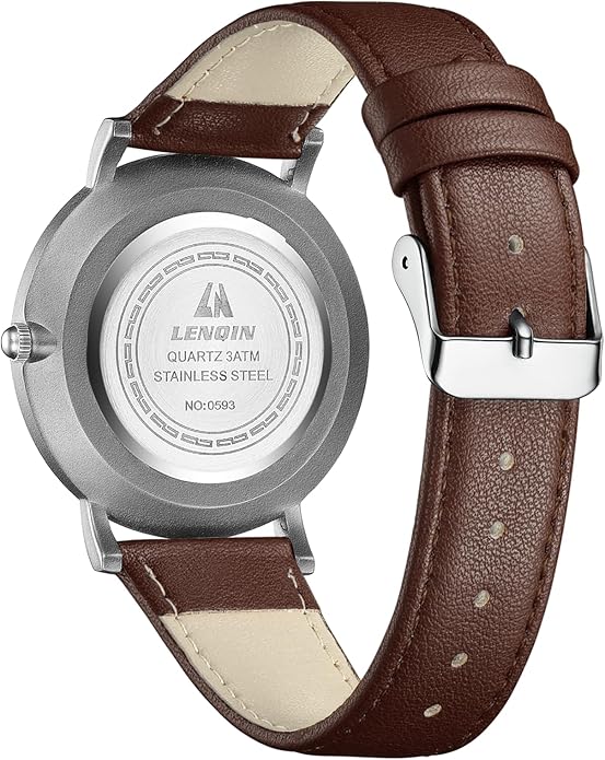 LN LENQIN Mens Watches Watches for Men Analog Quartz Watch 30M Waterproof Men's Wrist Watch Minimalist Fashion Business Mens Dress Designer Watch with Leather Band