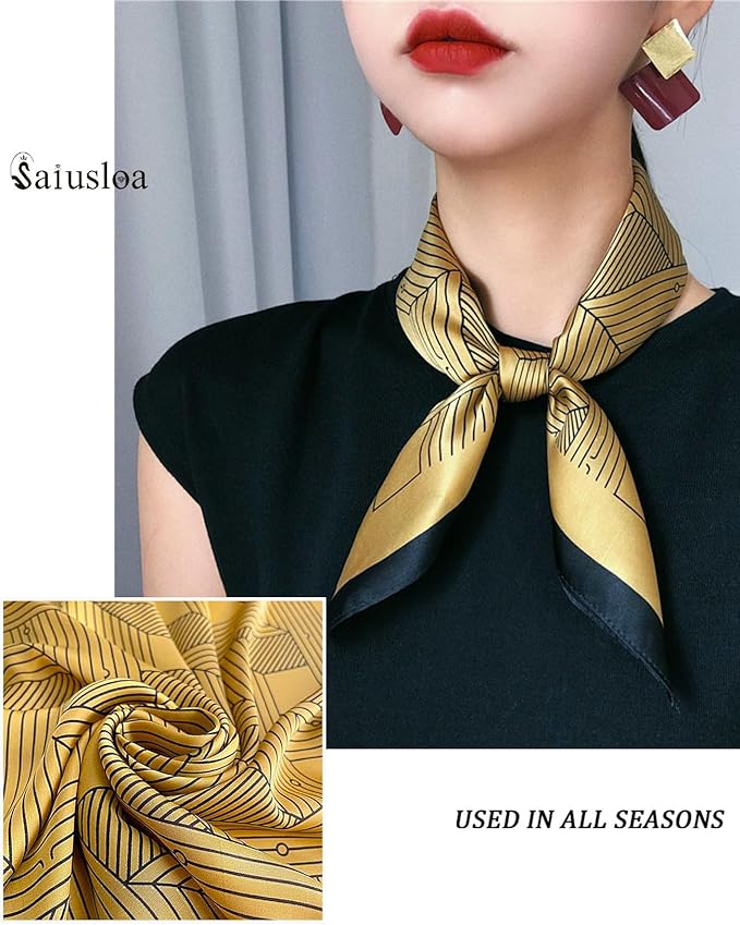 Neck Scarf For Womens Silky Head Scarves Hair Bandanas Square Scarf Fashion Accessories lightweight