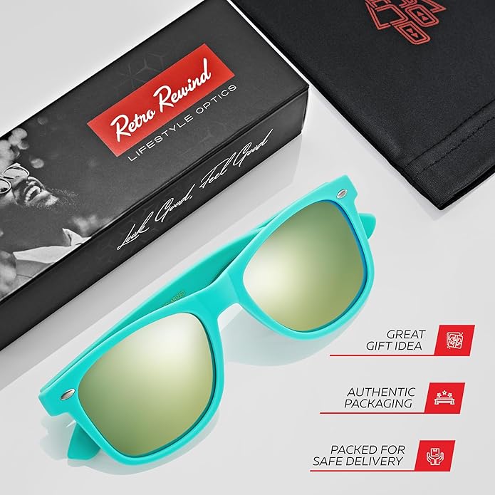 Retro Rewind Polarized Sunglasses for Men and Women - UV Protection Classic Sun Glasses