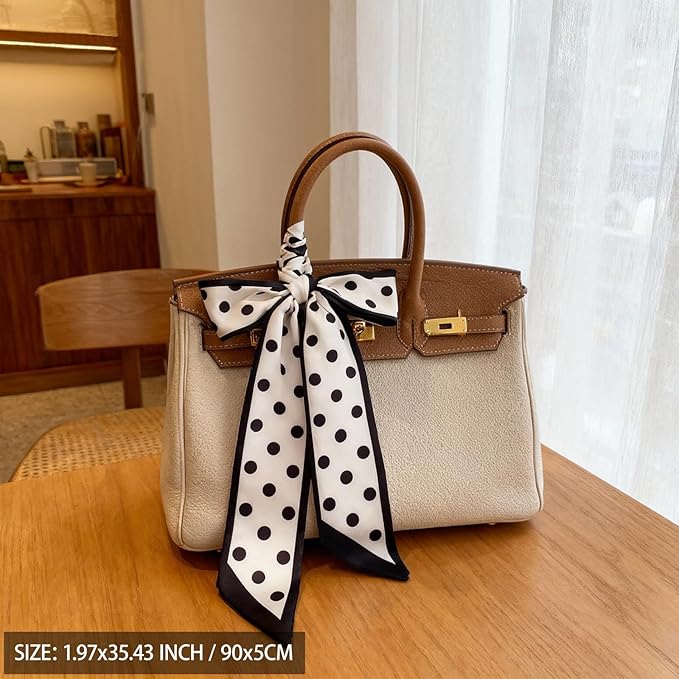 Purse Scarf for Women, Multifunctional Skinny Scarf for Bags Hair Neck Fashion Accessories